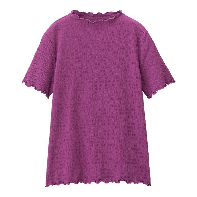 ジャカードフリルネックT