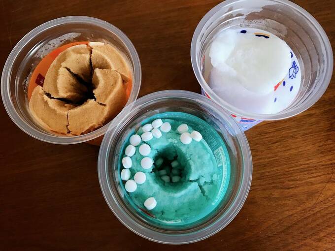 フラッペ3つ開封した状態