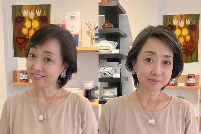 グレーヘアの川上麻衣子さん