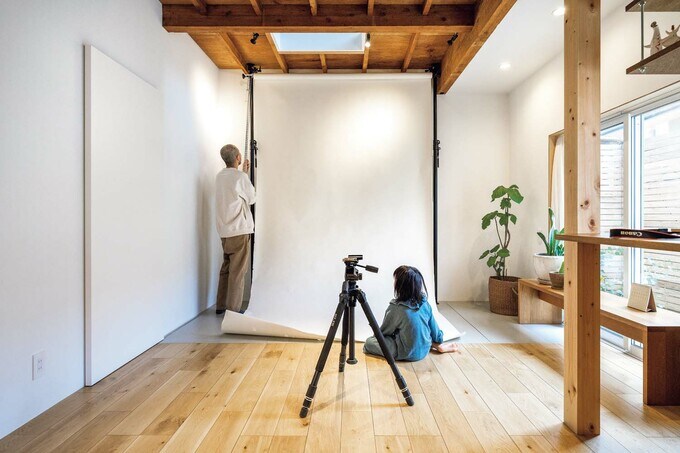 スタジオを兼ねるリビング南側