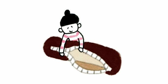 布団全体をカバーで包みファスナーを閉じる