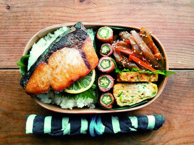 #オクラの肉巻き弁当