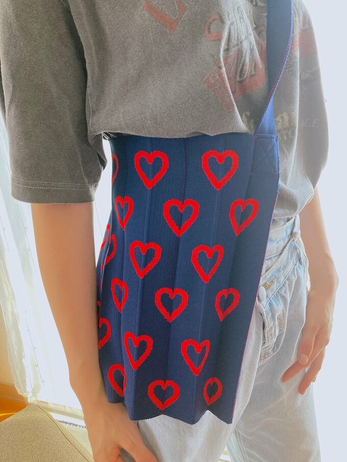 娘のハートのバッグはマチなし