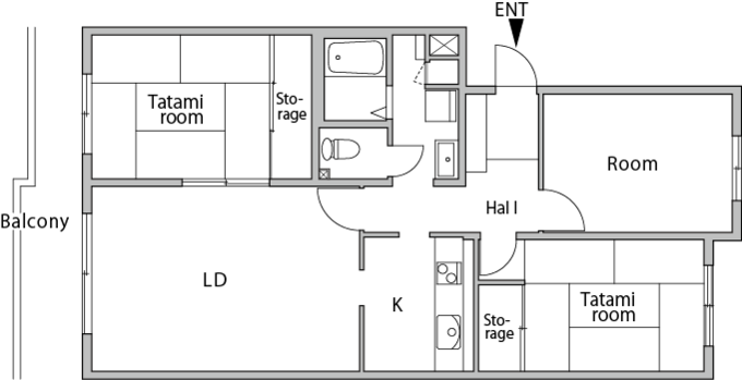 リノベーション前の間取図