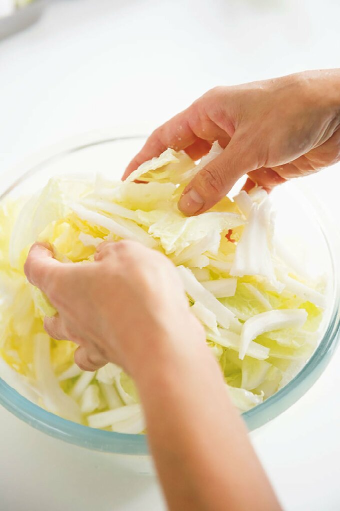 白菜の塩もみ
