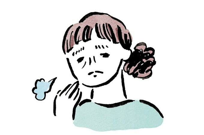 ため息をつく女性のイラスト