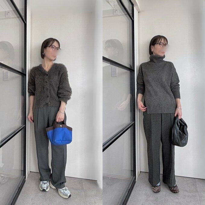 グレーのワントーンコーデ