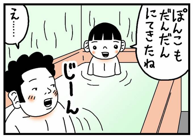 お風呂に入る子どもと男性