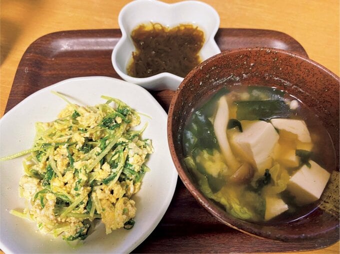 お味噌汁卵炒め