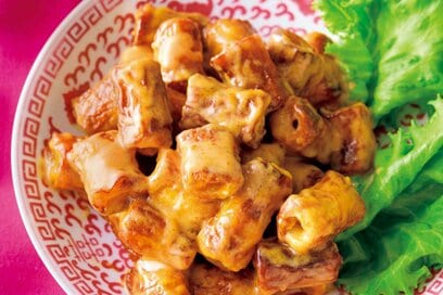 プリップリちくわの「エビマヨ」風レシピ。特製ソースがこんがり焼き目にからんでウマッ！