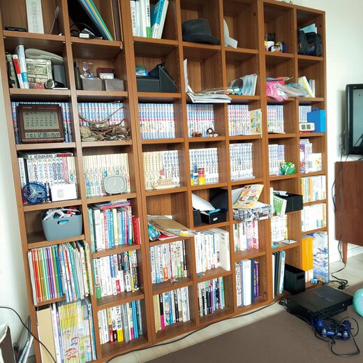 片づける前の本棚