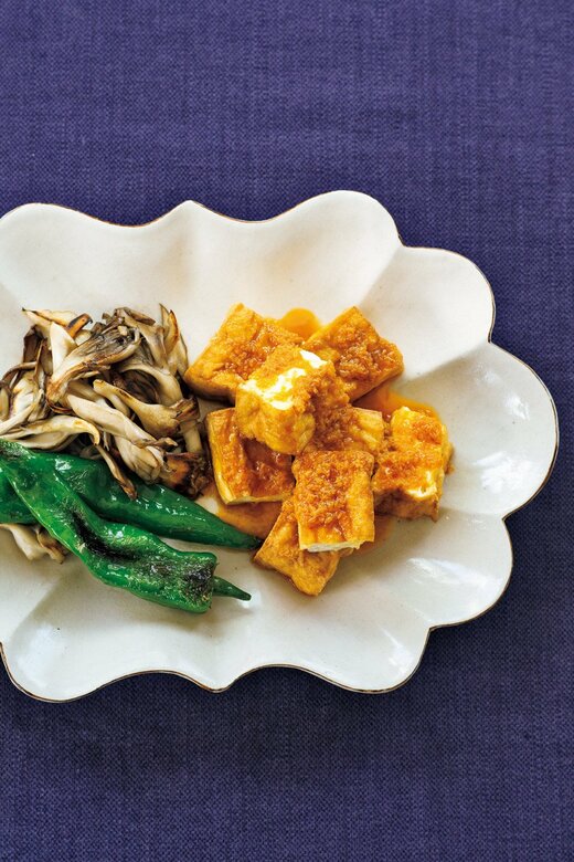 厚揚げのピリ辛ニンニクバター