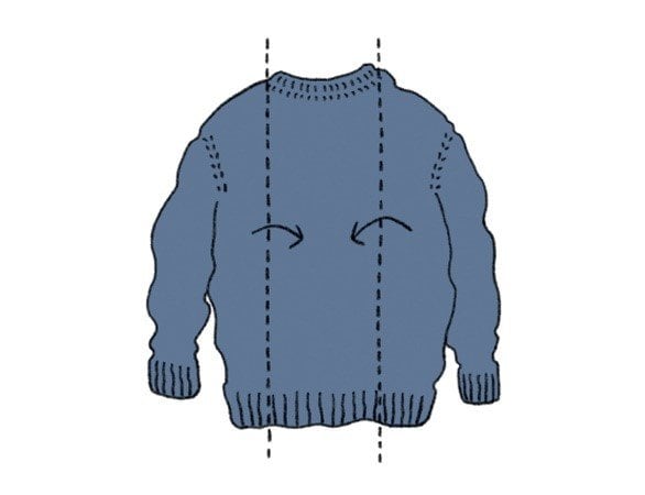 型崩れさせずニットをたたむ図解1