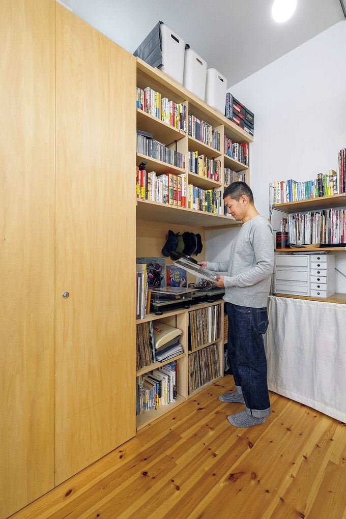 夫の趣味コーナーも収納の一画に集約