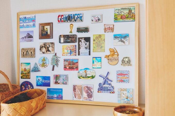 海外で購入したマグネットを集めたボード