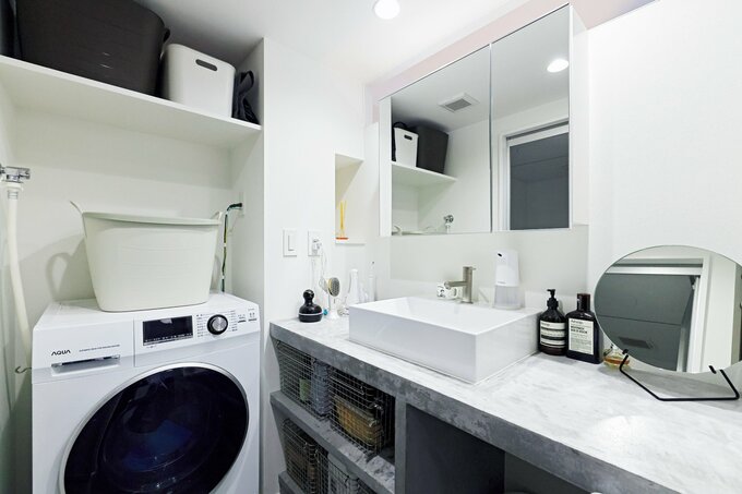 モールテックスで造作した洗面台