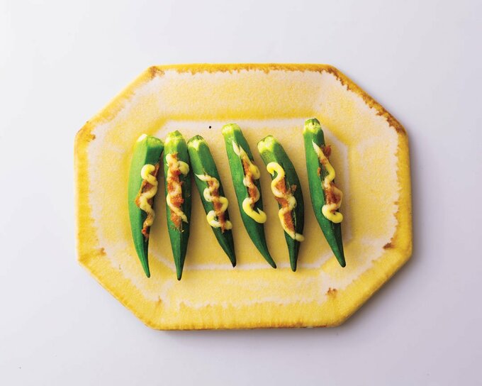 オクラのみそマヨ焼き