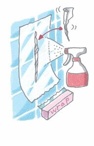 カビ取り剤で湿布して徹底退治を