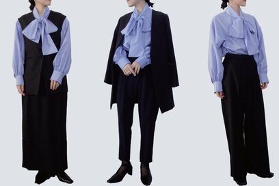 「卒入学」は6000円のブラウスをおしゃれに着まわす3コーデ。ユニクロのワイドパンツとも相性抜群