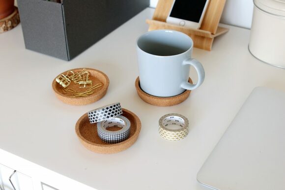 スタッキングできるコルクコースター