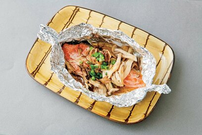 バターとポン酢の鮭ホイル焼き。フライパンで4人分も一気に