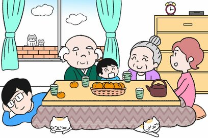 こたつでまったり…なにかが違う？5つ見つけたらエラい間違い探し