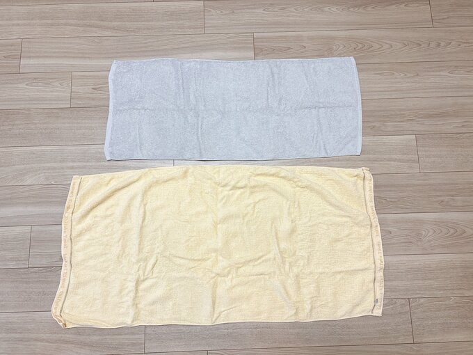 バスタオルとフェイスタオルのサイズ比較