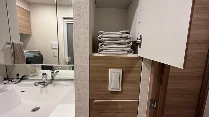 洗面所にあるタオル