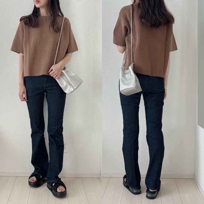 ボクシーニットでカジュアルめに