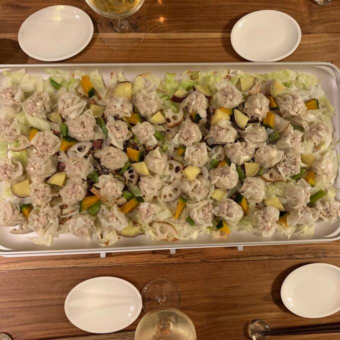 完成したシューマイの様子