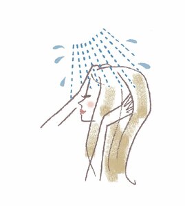 ぬるま湯で約1分間しっかり予洗い