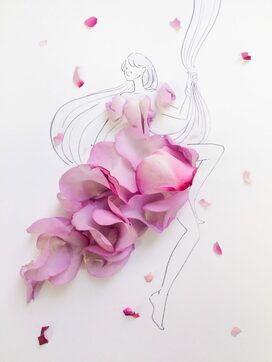 花びらを使った大胆アートにうっとり…自分でも好きな花でつくってみない？