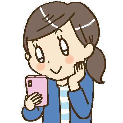 スマホを見る女性イラスト