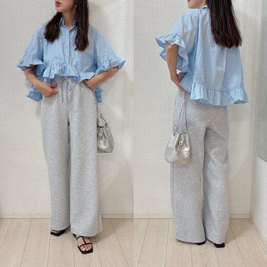 変形シャツを合わせたコーデ