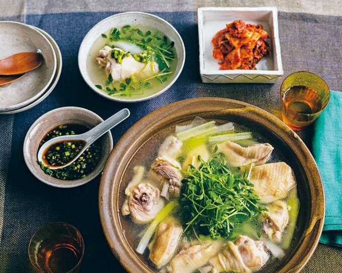 骨つき鶏のあっさり鍋ネギダレがけ