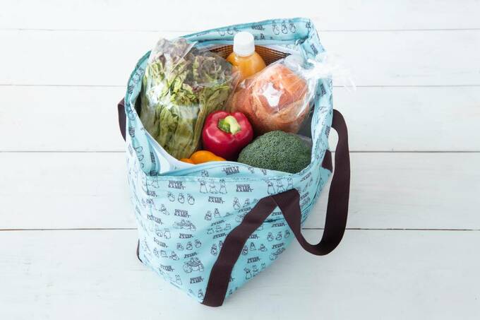 バッグに野菜を収納した様子