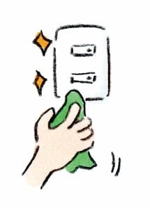 床やスイッチプレートのホコリ汚れがきれいに