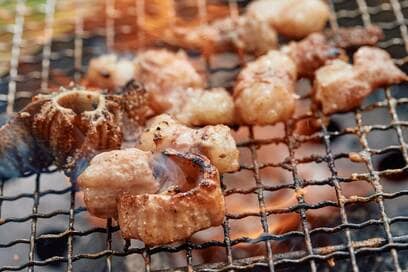 大自然の中で味わう希少なホルモン。臭みのない味に感動！