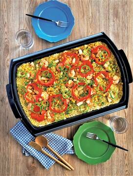 ホットプレートでカレーピラフ。家族で楽しく、節約にも