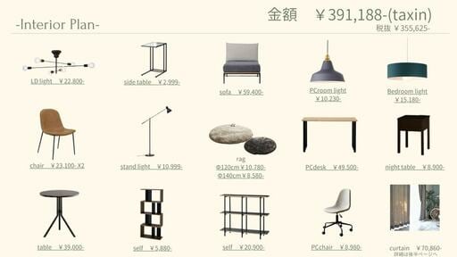 要望に沿って選んだ、LDKとPCルームのアイテム