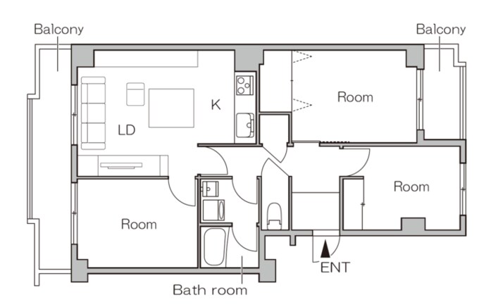 リノベーション前の間取り図