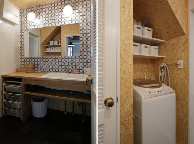 階段下を生かした水まわり