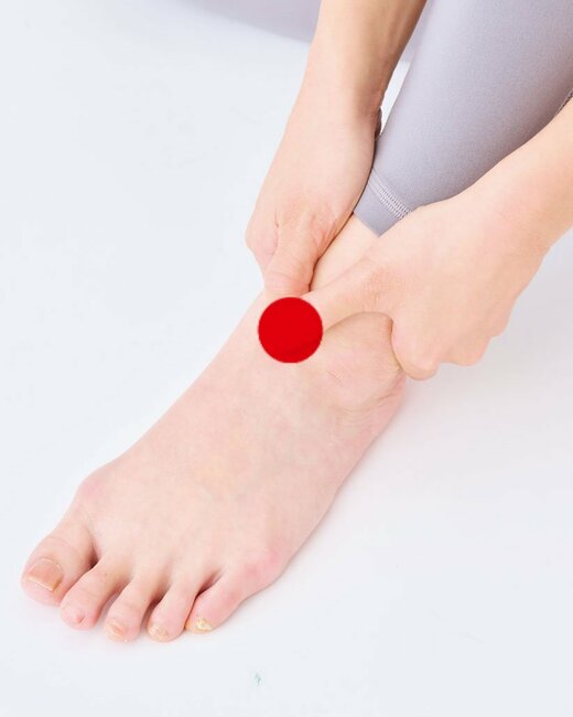 足首を押す箇所