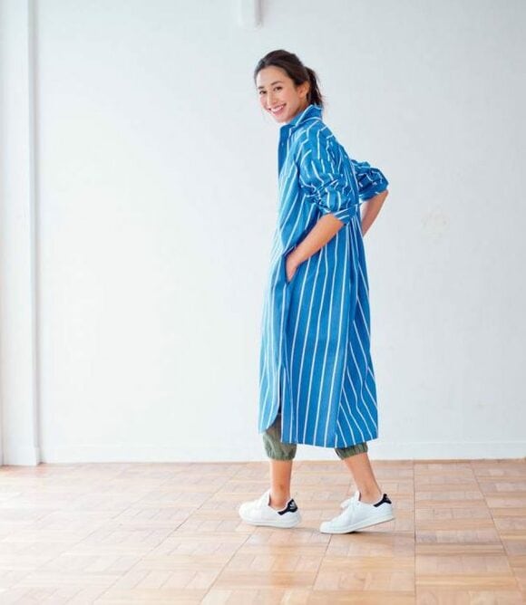 ブルーストライプワンピース