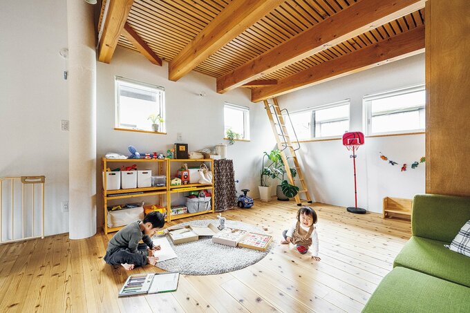 現在は子どもたちの遊び場として使っているフリースペース