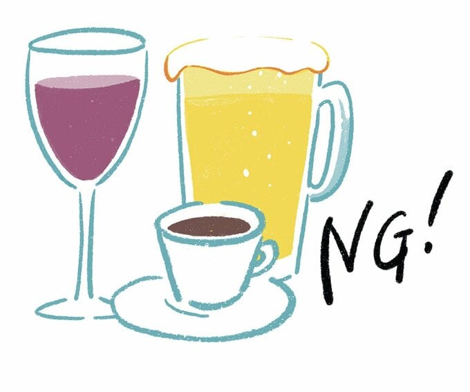 イラストワインコーヒービール