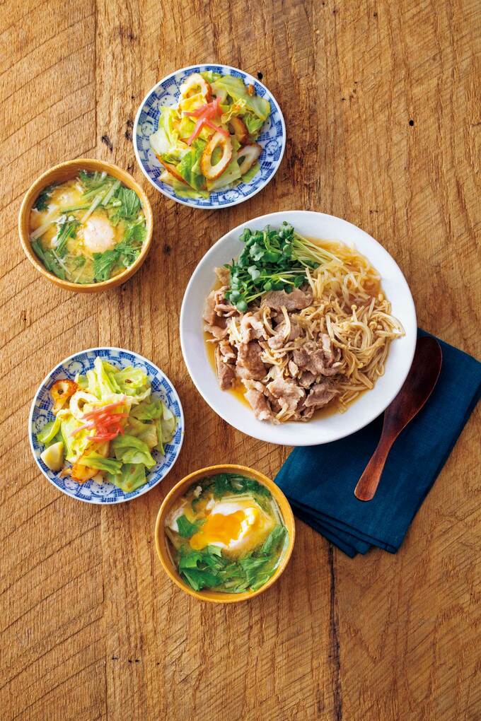 豚エノキカイワレの煮びたし