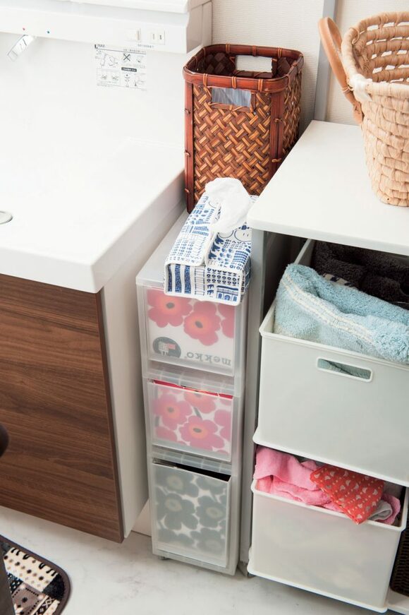 アジアンテイストのゴミ箱