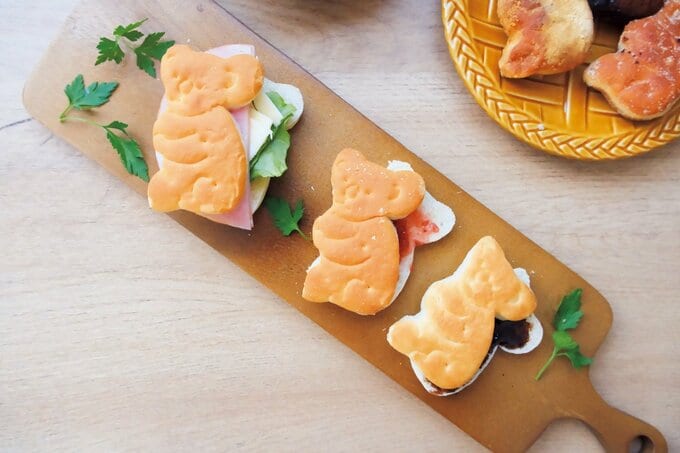 コアラパンを使ったサンドイッチ