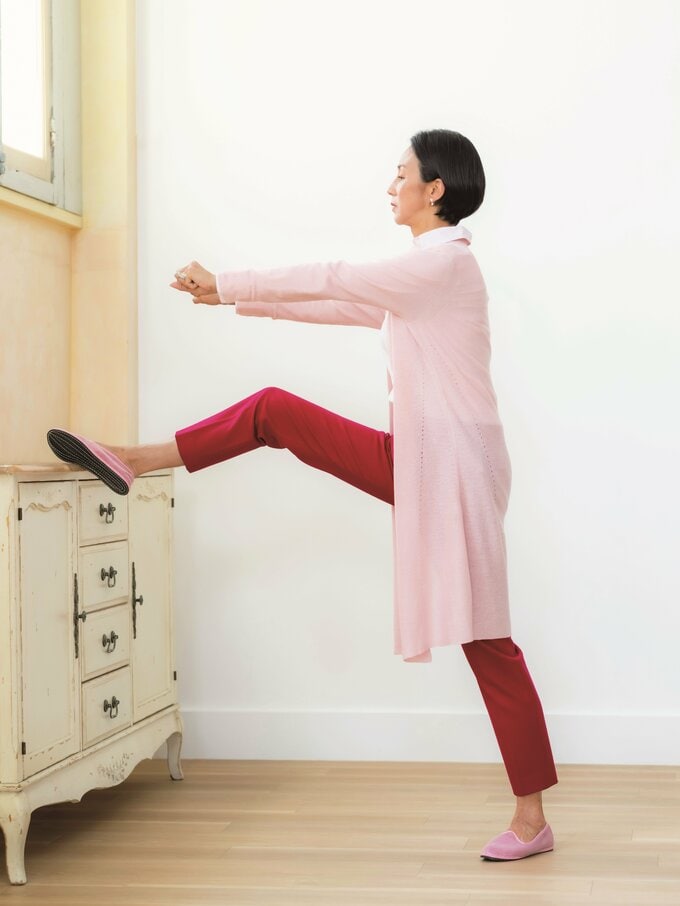 ストレッチする中村さん